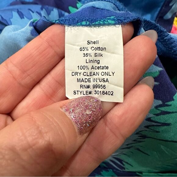 Shoshanna Blue Watercolor Strapless Dress Size 2 - Picture 12 of 12